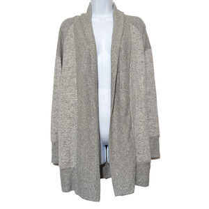 Hippie Rose Cardigan Womens Medium Light Heather Grey Soft Open Front Sweater